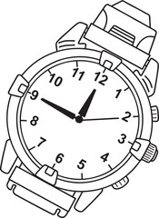 watches line vector illustration isolated on white background