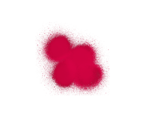 Bright red spray paint splatter texture on white background with artistic mist effect. Abstract aerosol stain pattern for creative design and digital artwork. Perfect for posters, graffiti, 