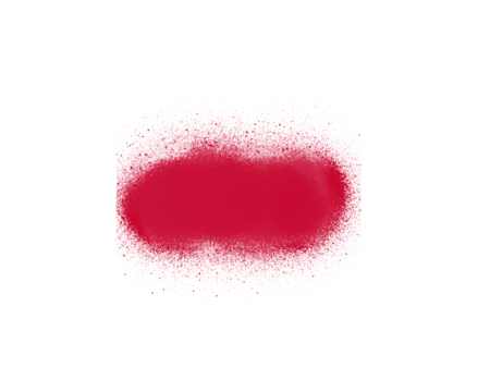 Bright red spray paint splatter texture on white background with artistic mist effect. Abstract aerosol stain pattern for creative design and digital artwork. Perfect for posters, graffiti, 