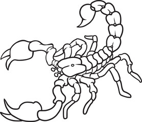 scorpion sketch line vector illustration isolated on white background