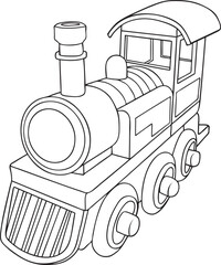 toy train line vector illustration isolated on white background