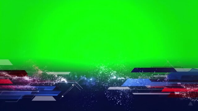 Urgent Information Display with breaking news lower third live green screen and seamless looping distortion, overlay, glitch, static noise, scan lines on black background, 4k animated video loop