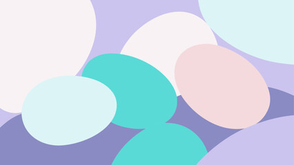 Abstract pastel bubbles overlapping each other art on transparent background