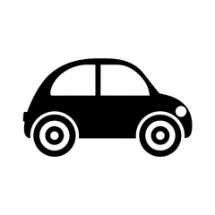 Illustration of a simple black car on a white background on transparent background