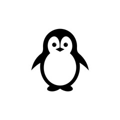 Illustration of a penguin with black and white color on transparent background