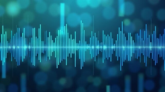 Soundwave Symphony: An abstract representation of sound waves pulsates with vibrant energy against a backdrop of ethereal bokeh, evoking the dynamism of audio frequencies.