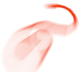 Abstract red swirl isolated on transparent background, creating a dynamic and fluid motion