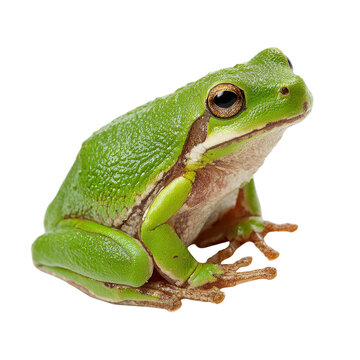 Green tree frog isolated on transparent background