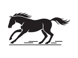 Running horse silhouette animation frames isolated on white background.