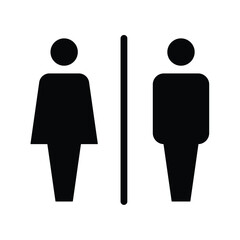 Vector male and female toilet signs with trendy design