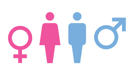 Male and female gender vector symbol set