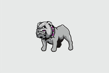 Bulldog Cartoon character vector image sign logo template