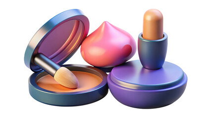 Makeup collection isolated on transparent background