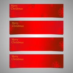 Red Christmas background with snowflake design. Modern holiday banner. Christmas greeting card.