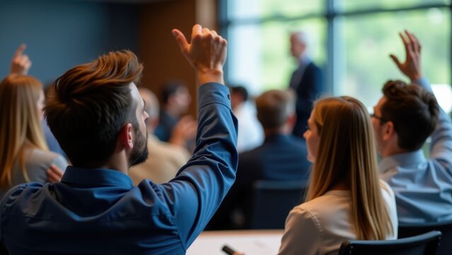 A group of people rejoicing with arms up, conveying excitement and joy