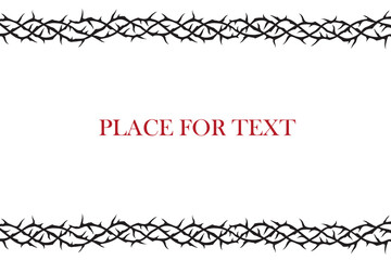 black frame of thorns image isolated on white background