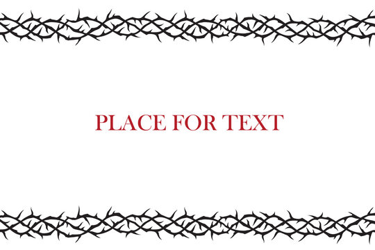 black frame of thorns image isolated on white background