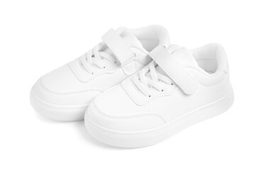 Pair of stylish kid's sneakers isolated on white