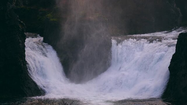 Waterfall in Iceland in slow motion - 4K 120fps