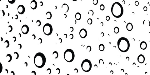 Minimalist black and white abstract pattern of varying circles and arcs texture