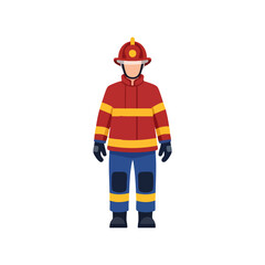Fototapeta premium Brave Firefighter in Action Vector Illustration