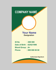 Employee staff official id card design template vector
