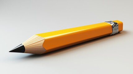 Sharpened yellow pencil on a neutral background, concept of creativity and learning