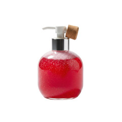 Elegant Bottle with Red Liquid, A Sophisticated Addition to Your Skincare or Cosmetic Concept