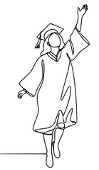 Graduation Line art vector