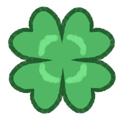 Cute Four Leaf Clover Cartoon Doodle