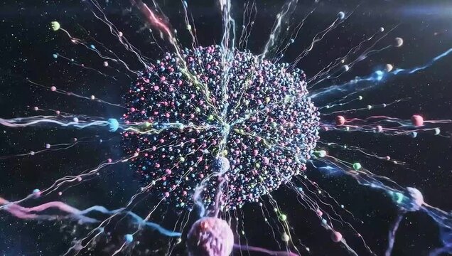 Vibrant AI Neural Network Growth - Deep Learning Brain Cell Explosion