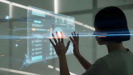 young man using a tablet computer