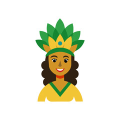 Woman in traditional headdress and festive attire