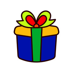 Colorful gift box with ribbon and bow