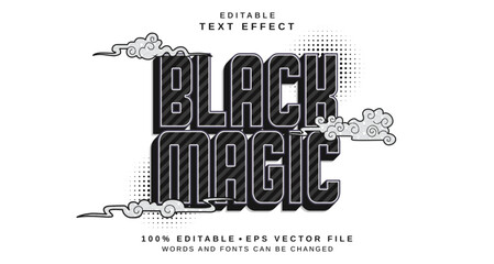 Editable text style effect - Black Magic text style theme.