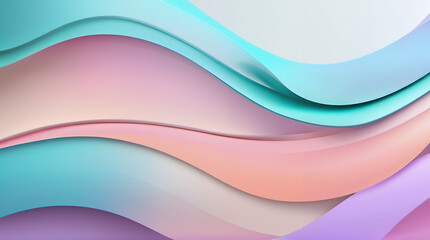 Obraz premium Vibrant Pastel Fluid Wavy Shapes Background