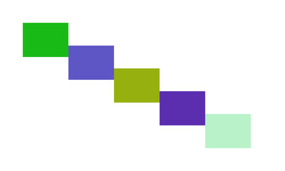 Geometric pattern of colored squares on  transparent background
