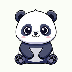 Cute panda bear cartoon sitting illustration