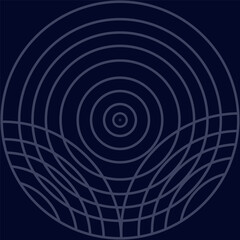 Abstract Geometric Circular Wave Pattern Background | Futuristic Minimal Dark Tech Vector Design Texture
