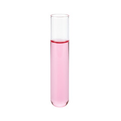 Isolated lab glassware with pink liquid, representing scientific analysis and experimentation