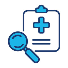 Fototapeta premium Clinical Study Icon In Blue Monochrome Flat Design, Vector Illustration 