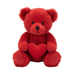 Red teddy bear holding a heart, perfect for valentines day or any occasion to express love