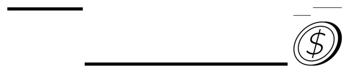 Coin with a dollar sign and dynamic streaks alongside minimalist lines conveys movement, growth, currency, economy, financial progress, investing, and business success. Ideal for banking, accounting