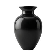 Black vase isolated on transparent background 