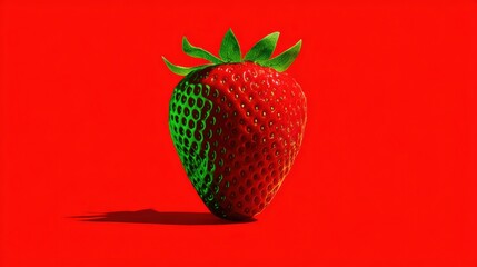 Strawberry abstract in red and green geometry