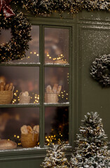 christmas tree in a window