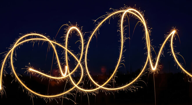 Light trail abstract drawing