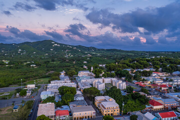 Naklejka premium The town of Frederiksted St Croix before night fall