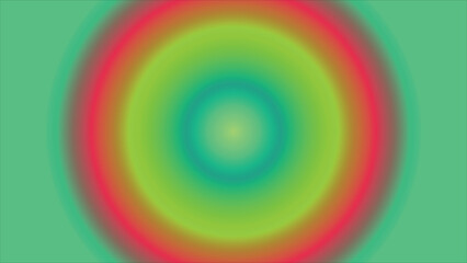 Concentric gradients of blue, green, and red blend in a bright, vibrant circular pattern