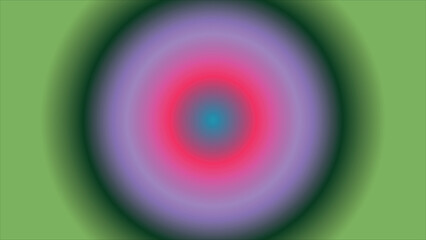 Concentric gradient circles transition from green to teal, pink, and purple smoothly towards the center